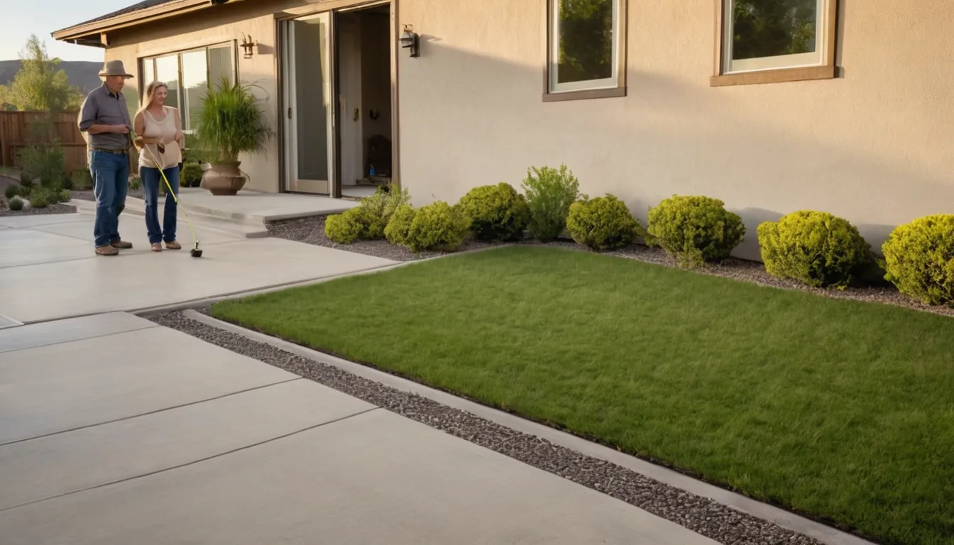 A newly poured concrete patio behind a stucco home in the Menifee area, ready for outdoor furniture